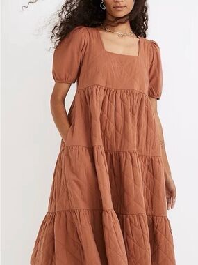 NWT Madewell Aidy Quilted
Square Neck Fall Dress